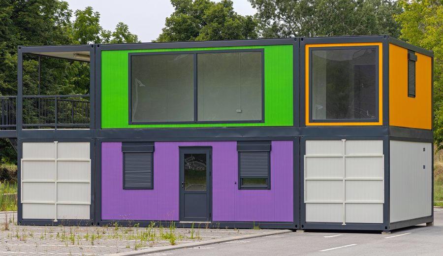 Stacked Shipping Containers Conversion Modern Living Space